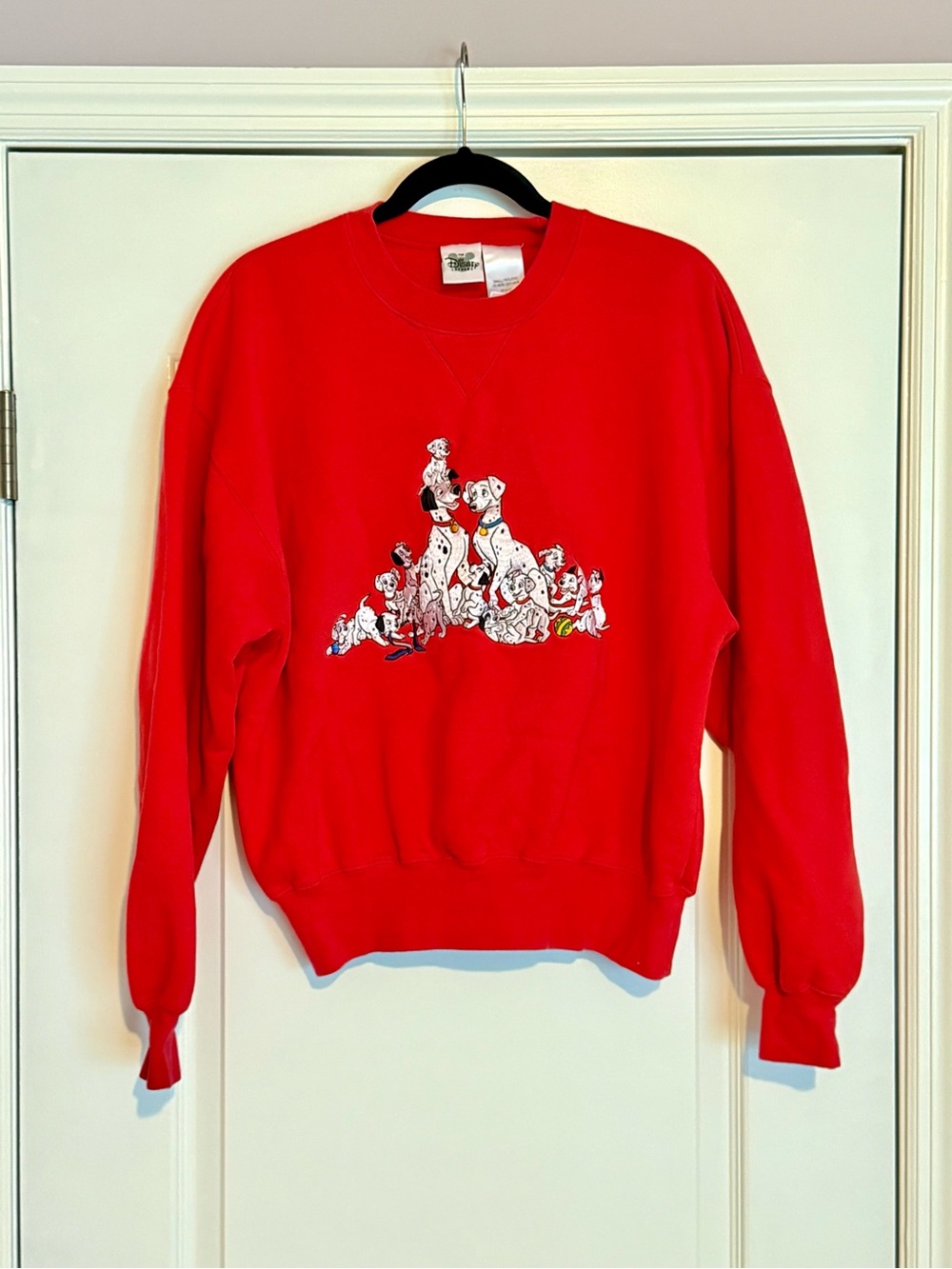 Vintage Disney Store Y2K 101 Dalmatians Sweatshirt Embroidered Red